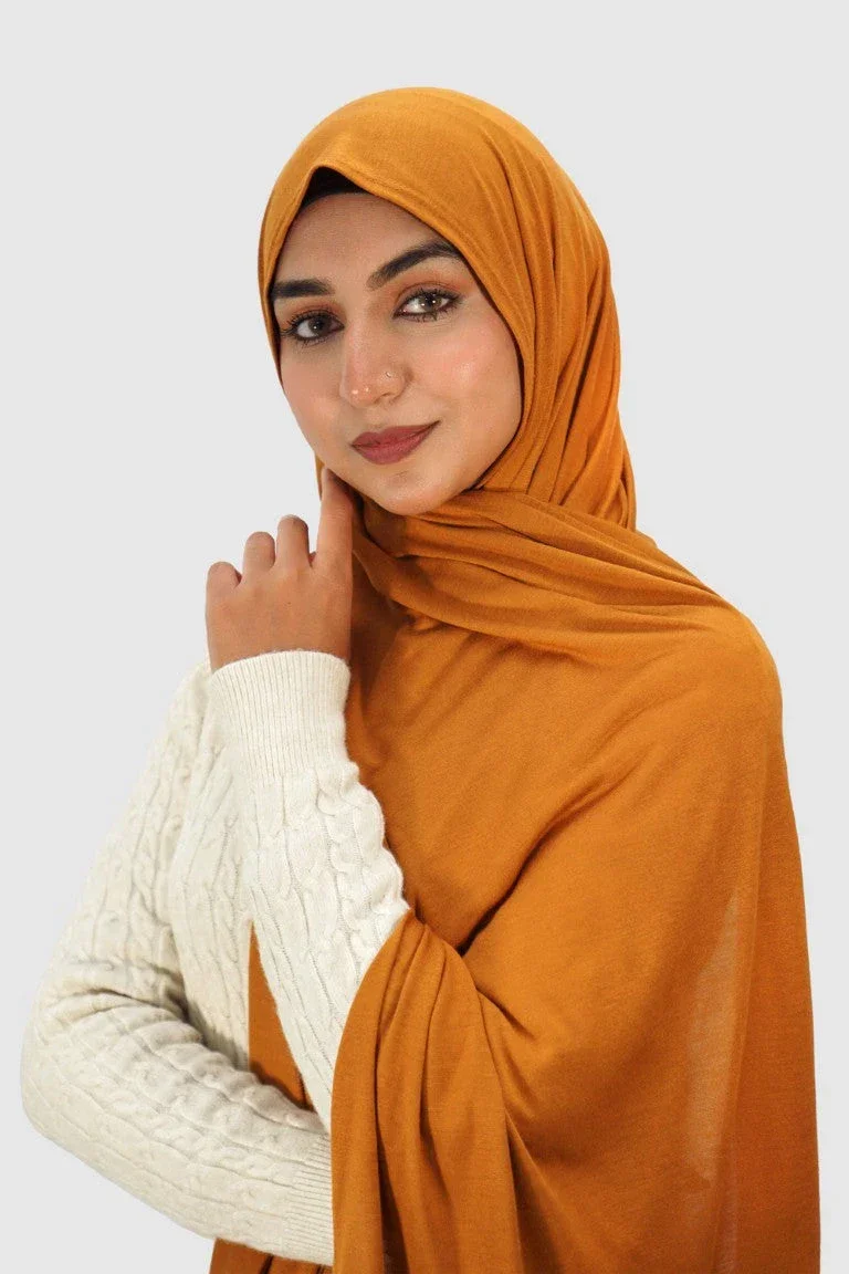 Almanaar Five Premium Jersey Scarf – Saffron - Image 3