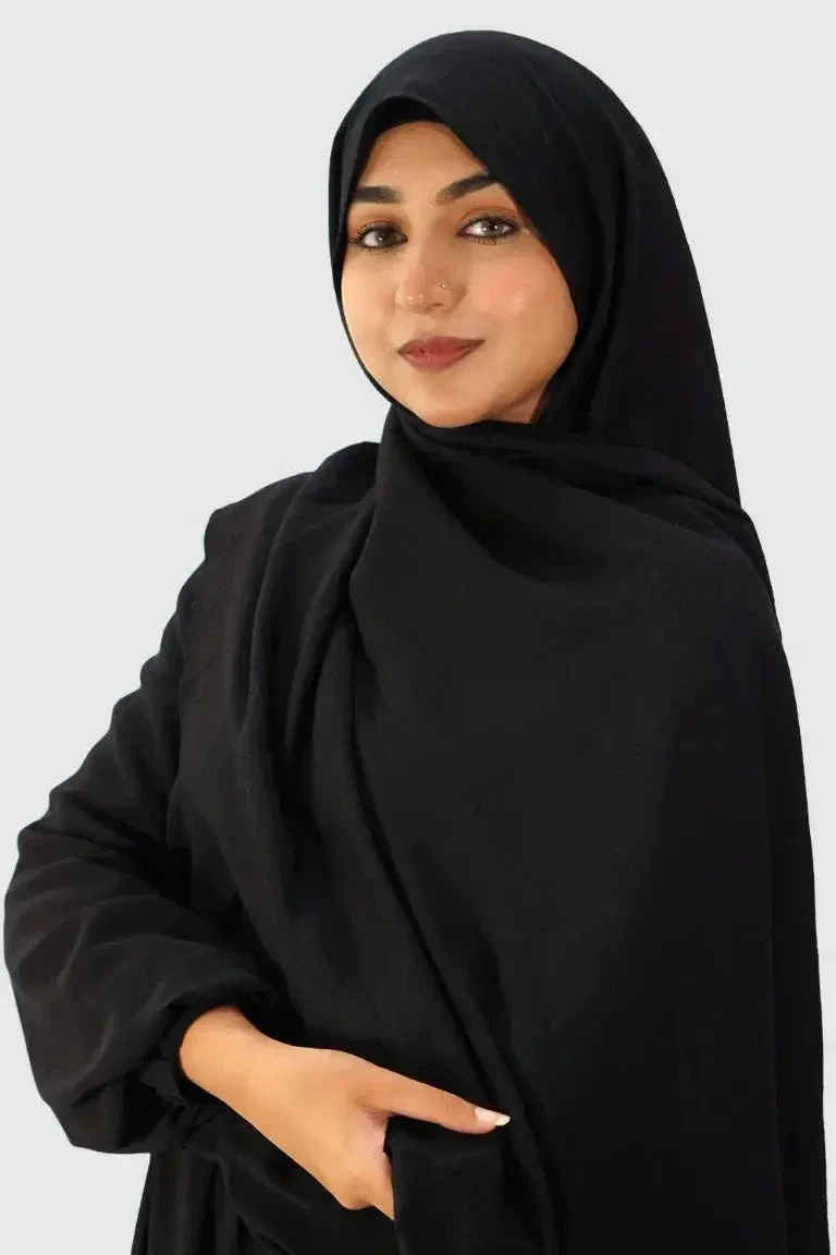 Blend Cotton Hijab – Black - Image 3