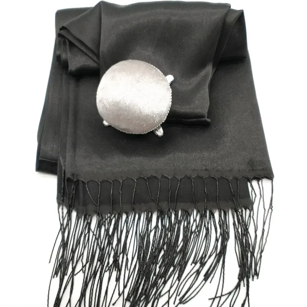 Satin Silk Hijab - Black