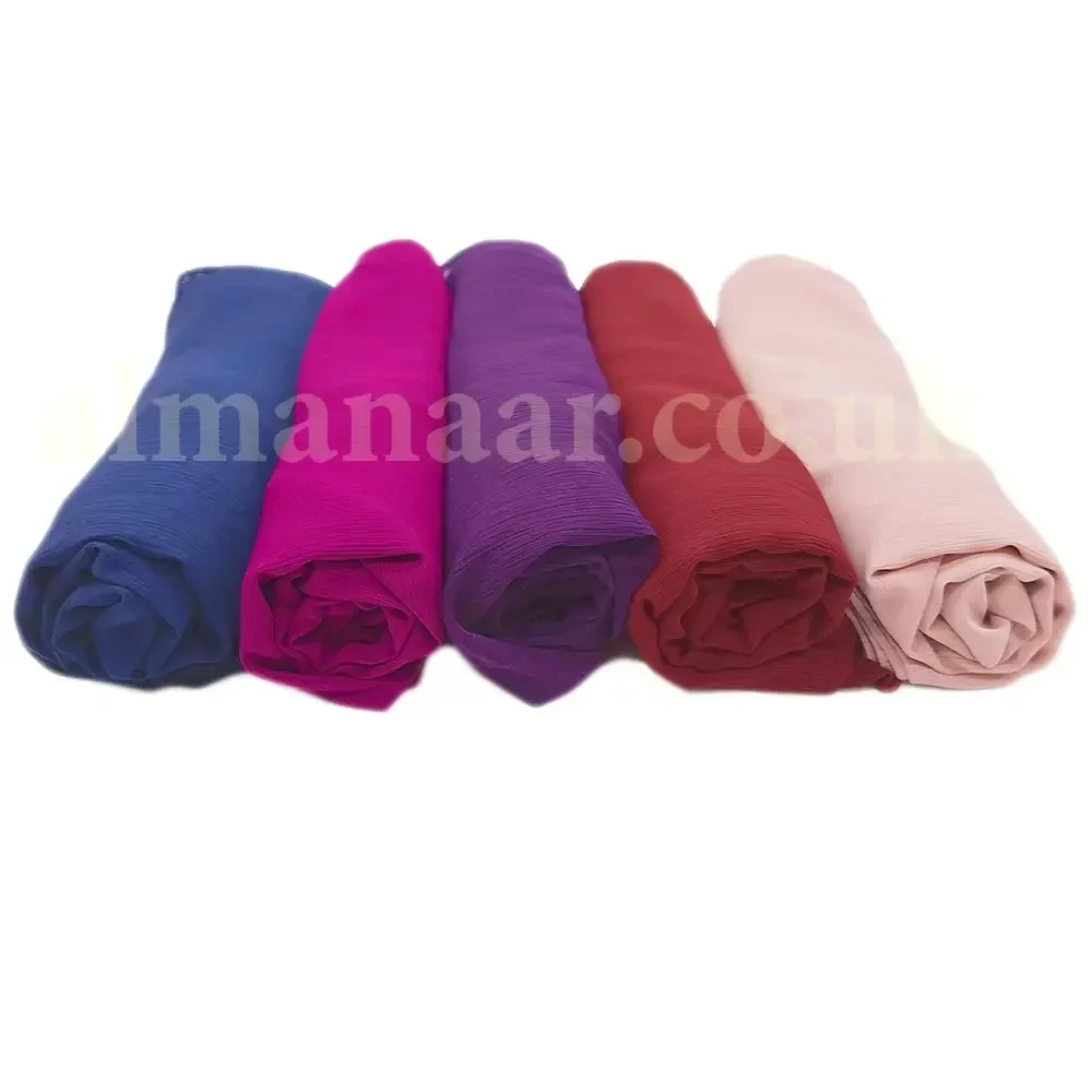 Crinkle Chiffon Hijab - Bright Red - Image 2