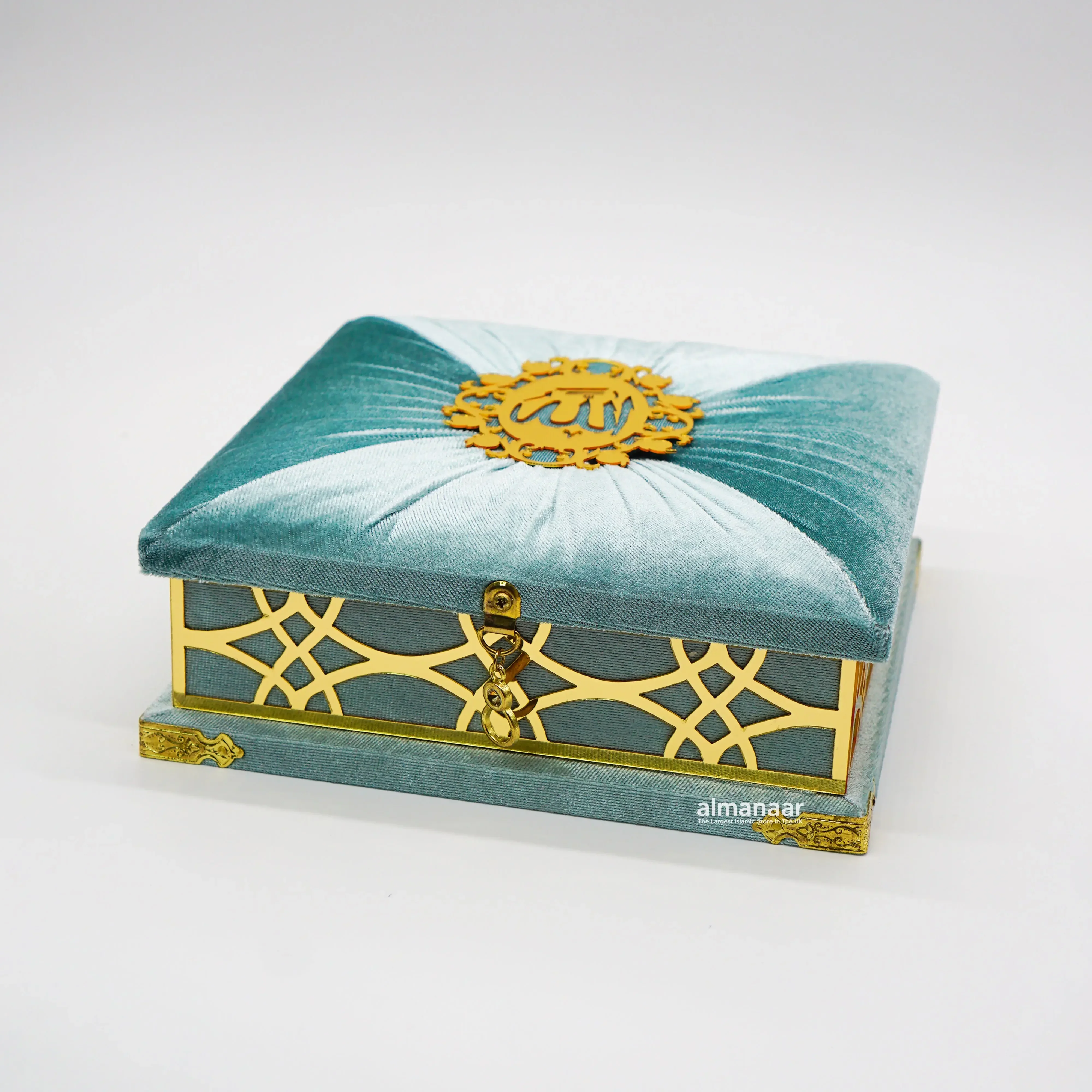 Fancy Sky Blue Gift Box Velvet with full Qur'an Tasbeeh | Islamic Wedding Gifts | Muslim Gifts - Image 5