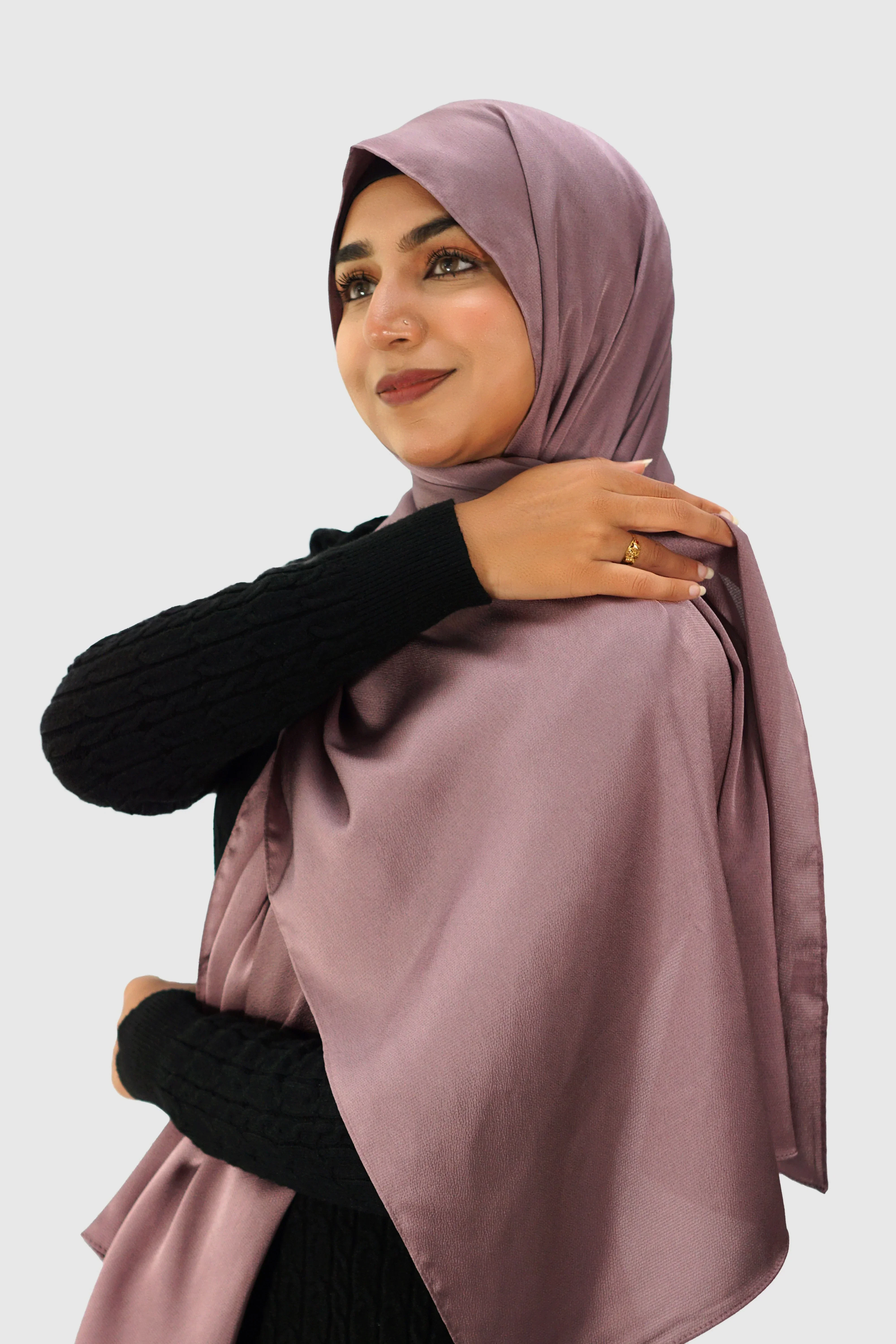 Luxury Satin Hijab – Pink - Image 3