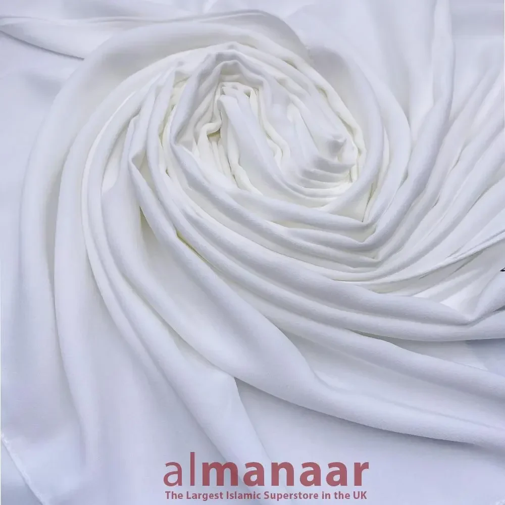Madina Silk Plain Hijab Premium Quality - White