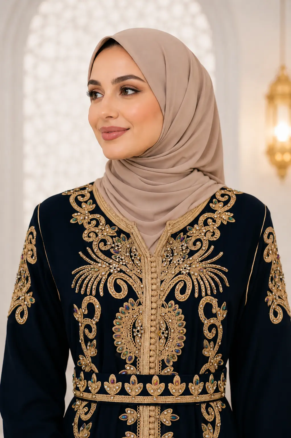 Moroccan 2 Piece Takshita – Midnight Navy - Image 2