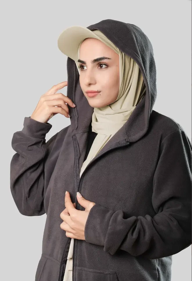 Ready-to-Wear Hijab with Cap Cream in Premium Sandy Fabric - Image 3