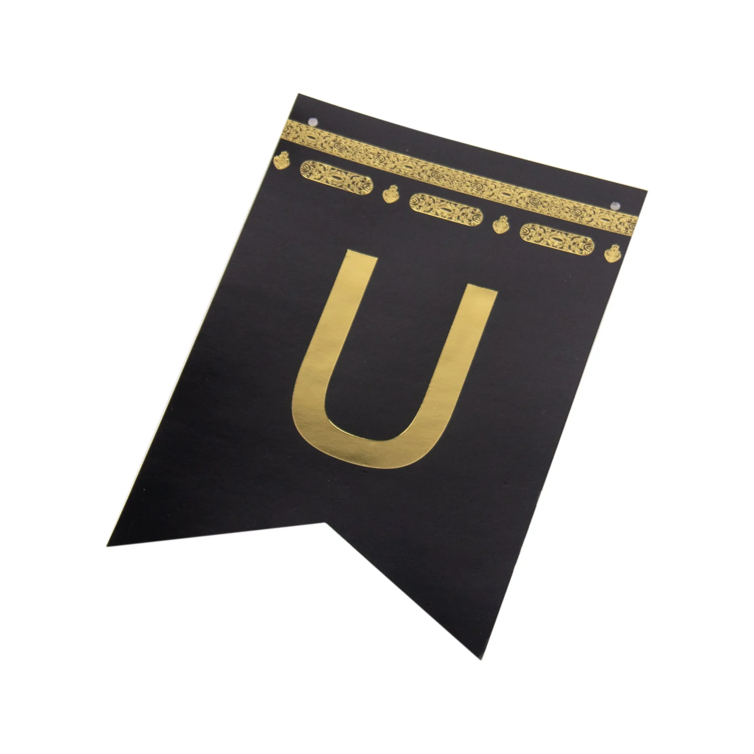 Umrah Mubarak Banner – Black & Gold Foil Paper - Image 2