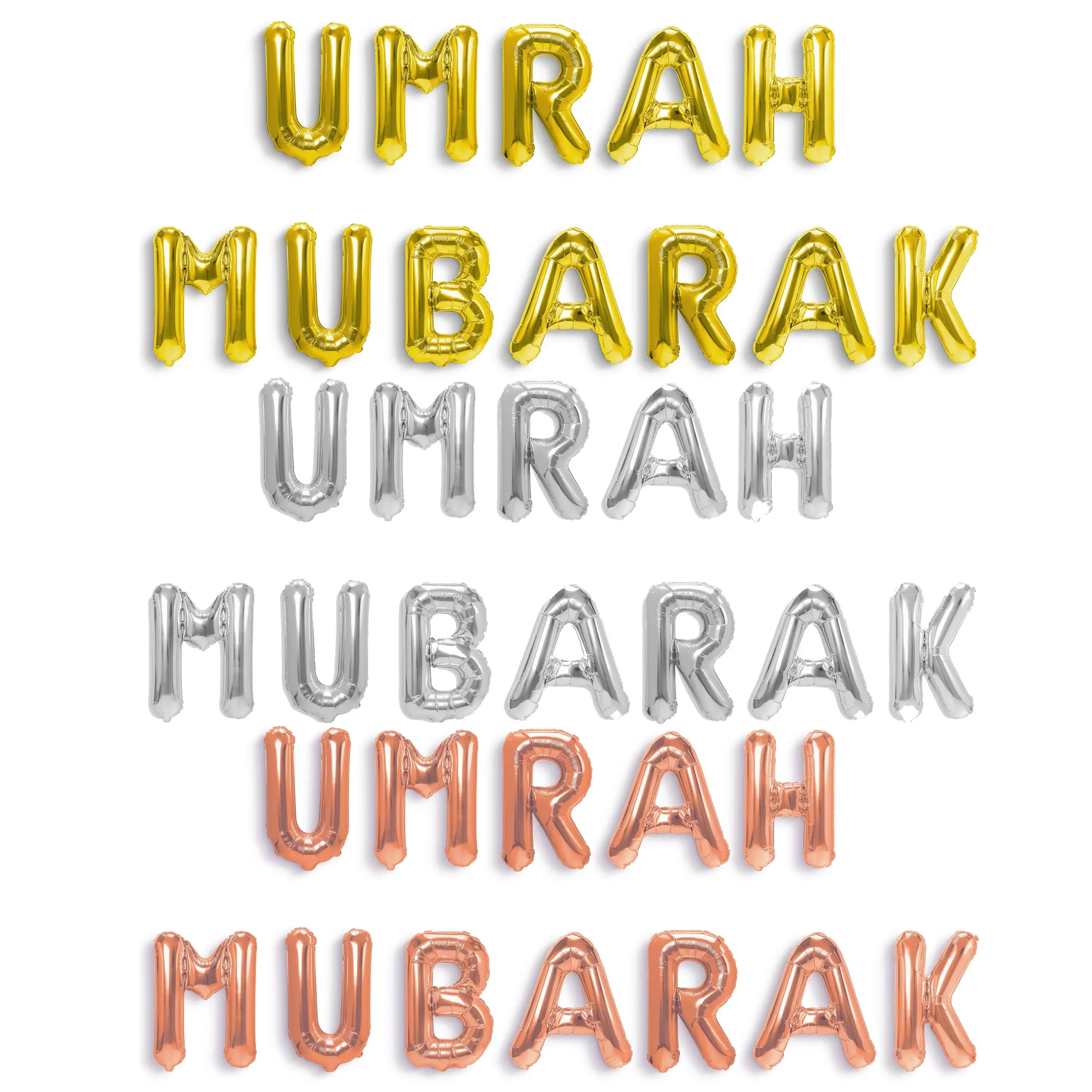 Umrah Mubarak Foil Balloon Kit-Silver - Image 2